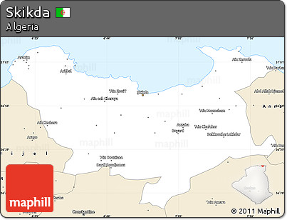 Classic Style Simple Map of Skikda