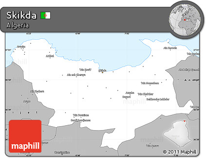 Gray Simple Map of Skikda