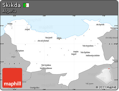 Gray Simple Map of Skikda