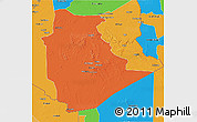 Political 3D Map of Tamanrasset