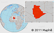 Gray Location Map of Tamanrasset