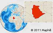 Shaded Relief Location Map of Tamanrasset