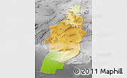 Physical 3D Map of Tebessa, desaturated
