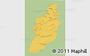 Savanna Style 3D Map of Tebessa, single color outside