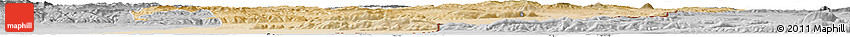 Satellite Horizon Map of Tebessa, desaturated