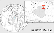 Blank Location Map of Tebessa, highlighted country, within the entire country