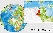 Physical Location Map of Tebessa, highlighted country