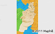 Satellite Map of Tebessa, political outside
