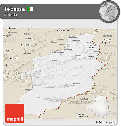 Classic Style Panoramic Map of Tebessa
