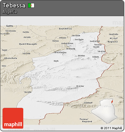 Classic Style Panoramic Map of Tebessa