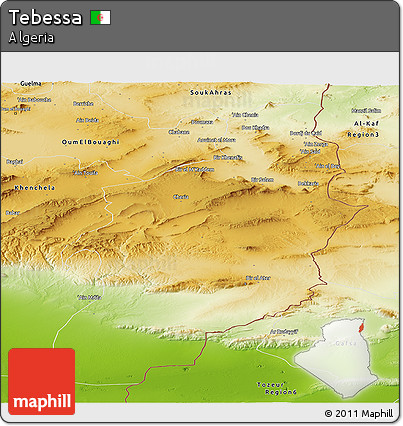 Physical Panoramic Map of Tebessa