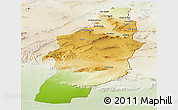 Physical Panoramic Map of Tebessa, lighten