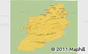 Savanna Style Panoramic Map of Tebessa, single color outside