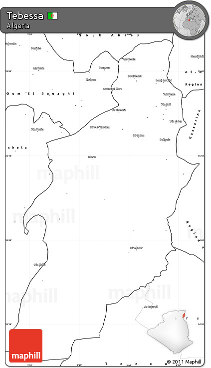 Blank Simple Map of Tebessa