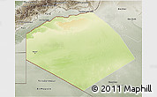 Physical 3D Map of Tendouf, semi-desaturated