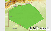 Political 3D Map of Tendouf, physical outside