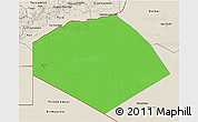 Political 3D Map of Tendouf, shaded relief outside