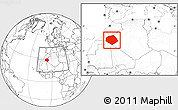 Blank Location Map of Tendouf, within the entire country