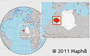Gray Location Map of Tendouf, highlighted country, within the entire country