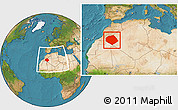 Satellite Location Map of Tendouf, within the entire country