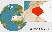 Satellite Location Map of Tendouf, highlighted country