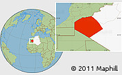Savanna Style Location Map of Tendouf, highlighted country