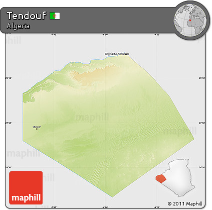 Physical Map of Tendouf, single color outside