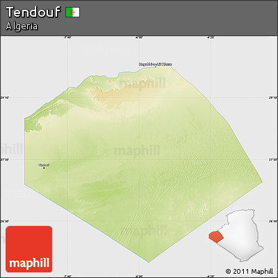 Physical Map of Tendouf, single color outside