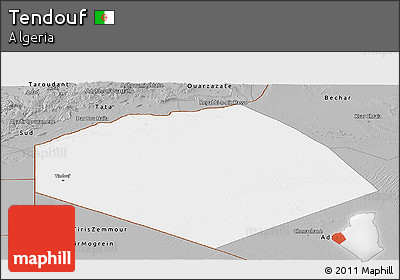 Gray Panoramic Map of Tendouf