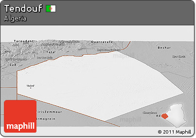 Gray Panoramic Map of Tendouf