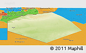 Physical Panoramic Map of Tendouf, political outside