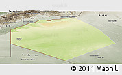 Physical Panoramic Map of Tendouf, semi-desaturated