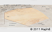 Satellite Panoramic Map of Tendouf, semi-desaturated