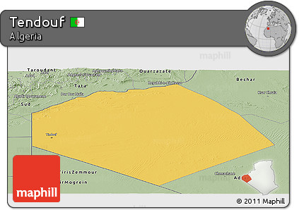 Savanna Style Panoramic Map of Tendouf