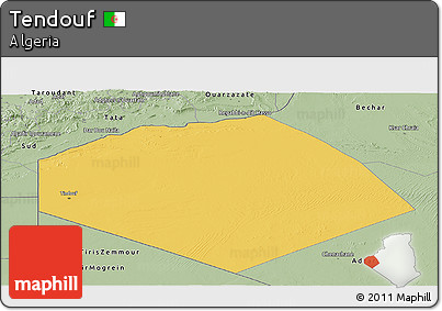 Savanna Style Panoramic Map of Tendouf