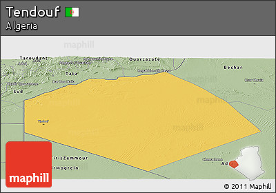 Savanna Style Panoramic Map of Tendouf