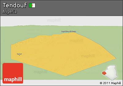 Savanna Style Panoramic Map of Tendouf, single color outside