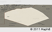 Shaded Relief Panoramic Map of Tendouf, darken