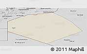 Shaded Relief Panoramic Map of Tendouf, desaturated
