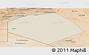 Shaded Relief Panoramic Map of Tendouf, satellite outside