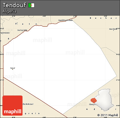 Classic Style Simple Map of Tendouf