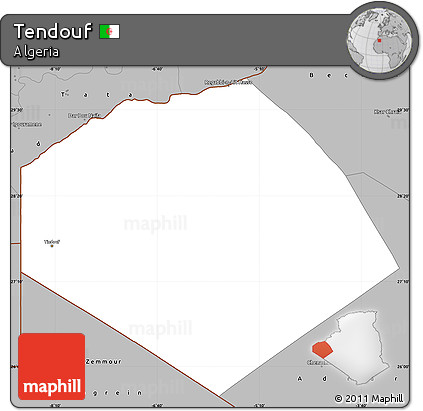 Gray Simple Map of Tendouf