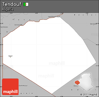 Gray Simple Map of Tendouf