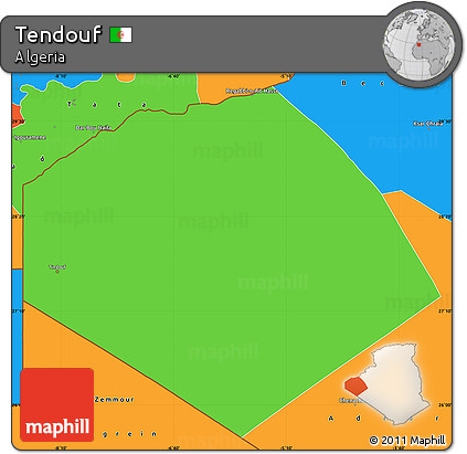 Political Simple Map of Tendouf