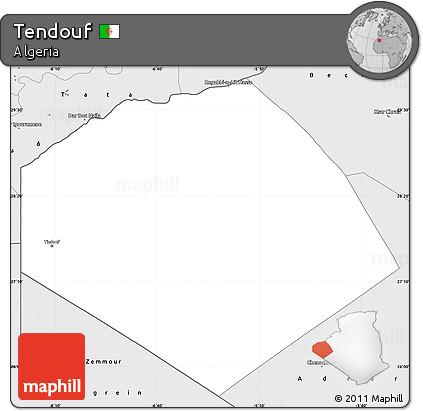 Silver Style Simple Map of Tendouf