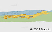 Savanna Style Panoramic Map of Tipaza, single color outside