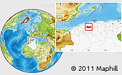 Physical Location Map of Tissemsilt, highlighted country