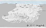 Gray 3D Map of Tizi-ouzou, single color outside
