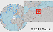 Gray Location Map of Tlemcen, hill shading