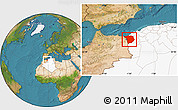 Satellite Location Map of Tlemcen, highlighted country